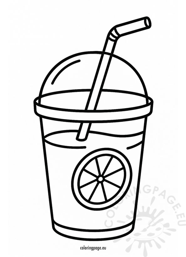 Juice Cup coloring page for summer activities.