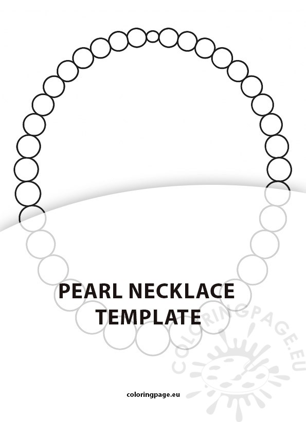 Pearl necklace template for coloring and crafts.
