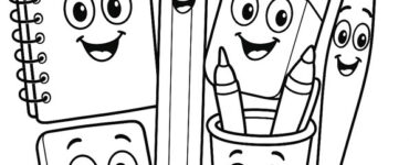 school objects cartoon