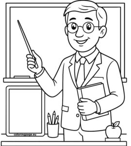 school teacher coloring page
