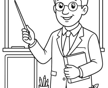 school teacher coloring page