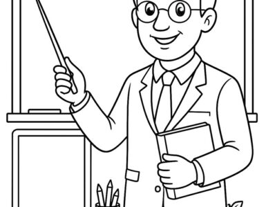 school teacher coloring page