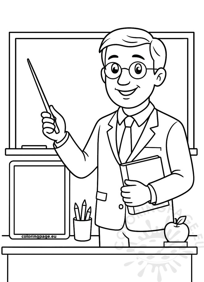 school teacher coloring page
