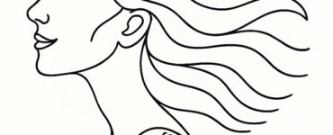 woman profile line drawing