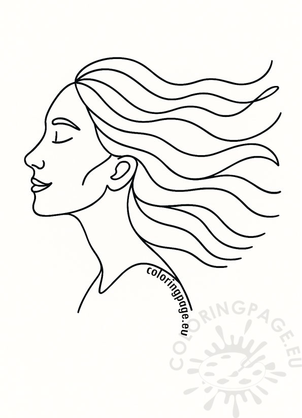 woman profile line drawing