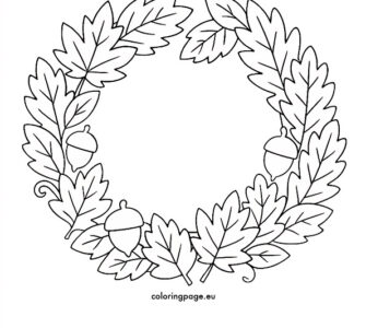autumn wreath leave acorns