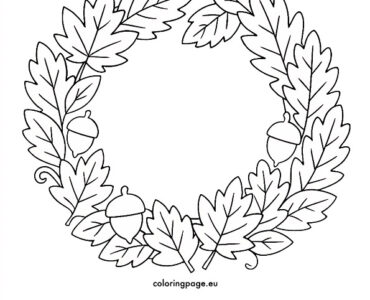 autumn wreath leave acorns
