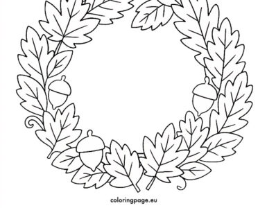 autumn wreath leave acorns
