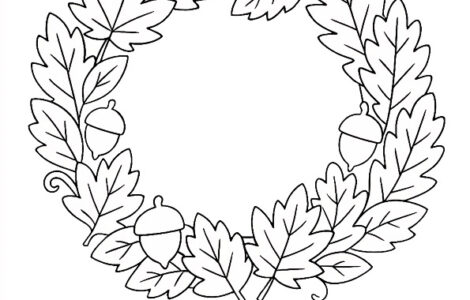 autumn wreath leave acorns