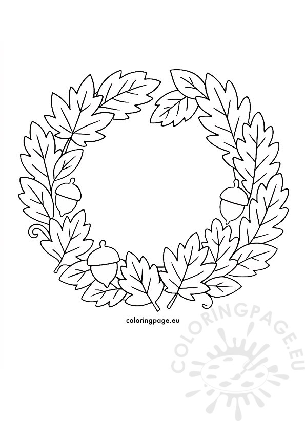 Autumn Wreath coloring page
