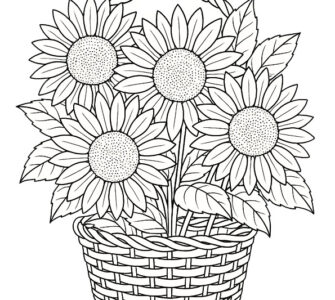 basket sunflowers