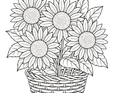 basket sunflowers