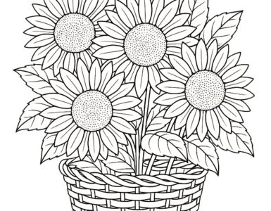 basket sunflowers