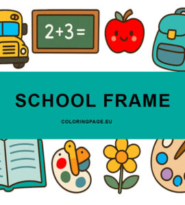 cute school frame