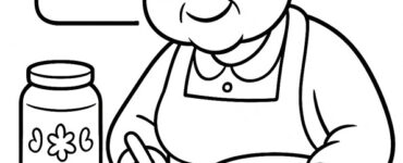 Grandma baking cookies coloring sheet 14 grandma baking cookie