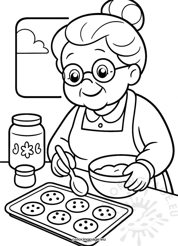grandma baking cookie