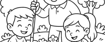 Grandpa gardening with kids coloring page 12 grandpa gardening with kids