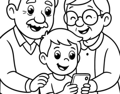 grandparents grandson smartphone