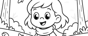 little girl in the forest