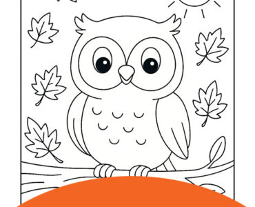 owl branch coloring page