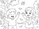 children playing autumn leaves
