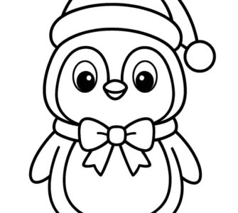 Cute Christmas Penguin with Santa Hat 7 christmas penguin