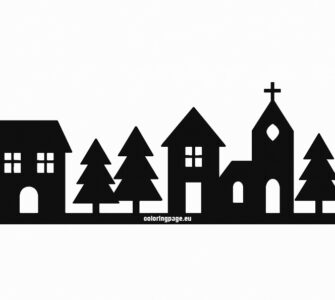Printable Christmas Village Silhouette 1 christmas village silhouette