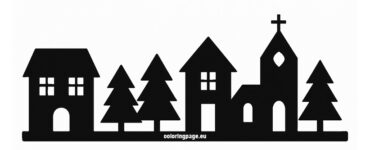 Printable Christmas Village Silhouette 6 christmas village silhouette