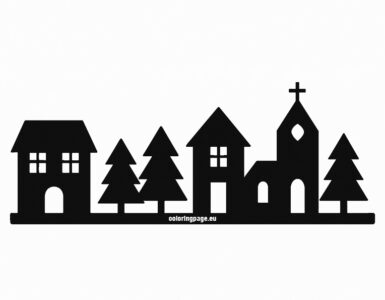 christmas village silhouette