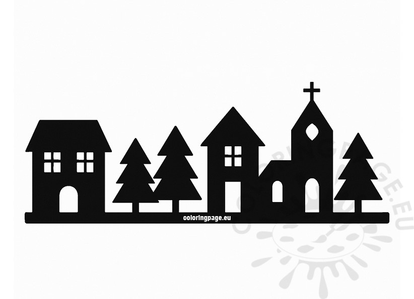 christmas village silhouette