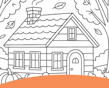 house autumn landscape