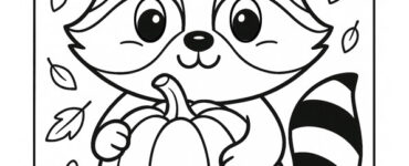 raccoon with pumpkin