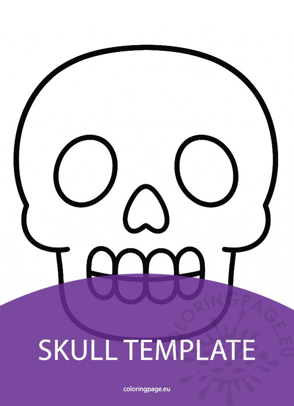 Skull template for kids to print, color, and download as PDF.