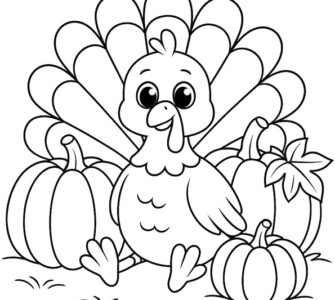 turkey with pumpkins