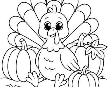 turkey with pumpkins