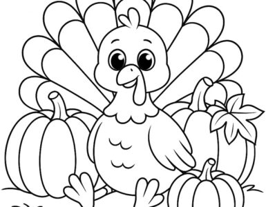 turkey with pumpkins