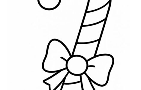 candy cane with ribbon