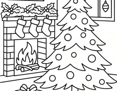 cozy christmas fireplace scene