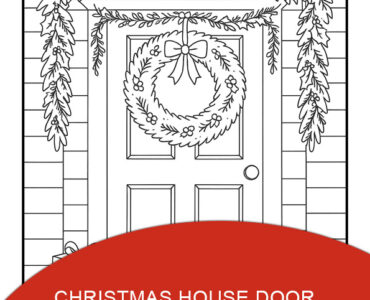 cute christmas house door