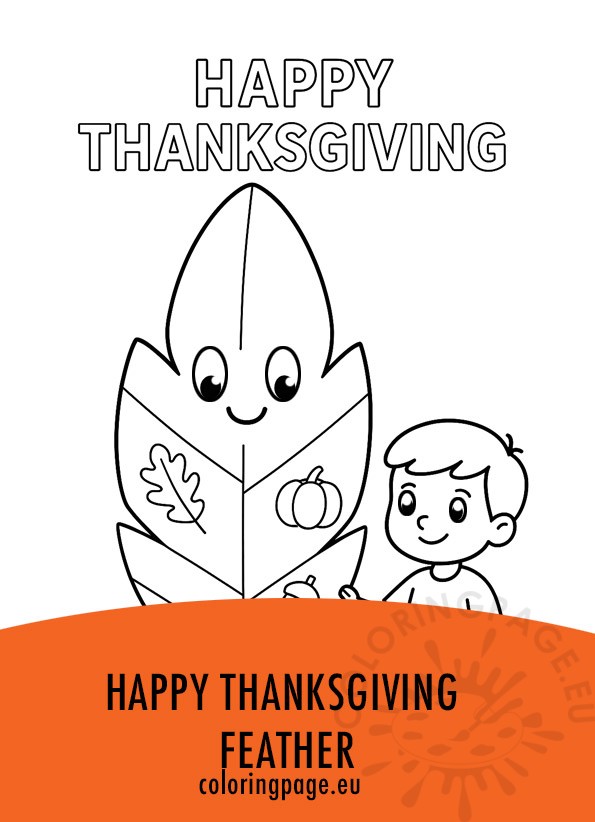 cute happy thanksgiving feather