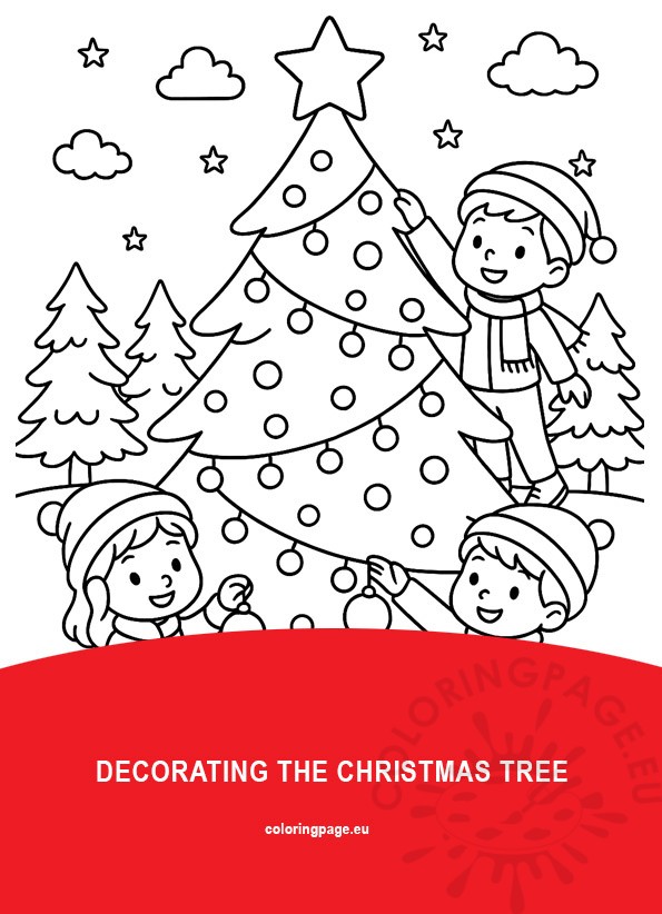 decorating christmas tree scene