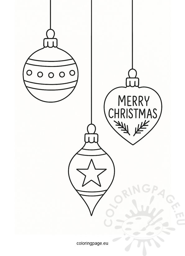 Festive hanging baubles coloring scene 3 festive hanging baubles