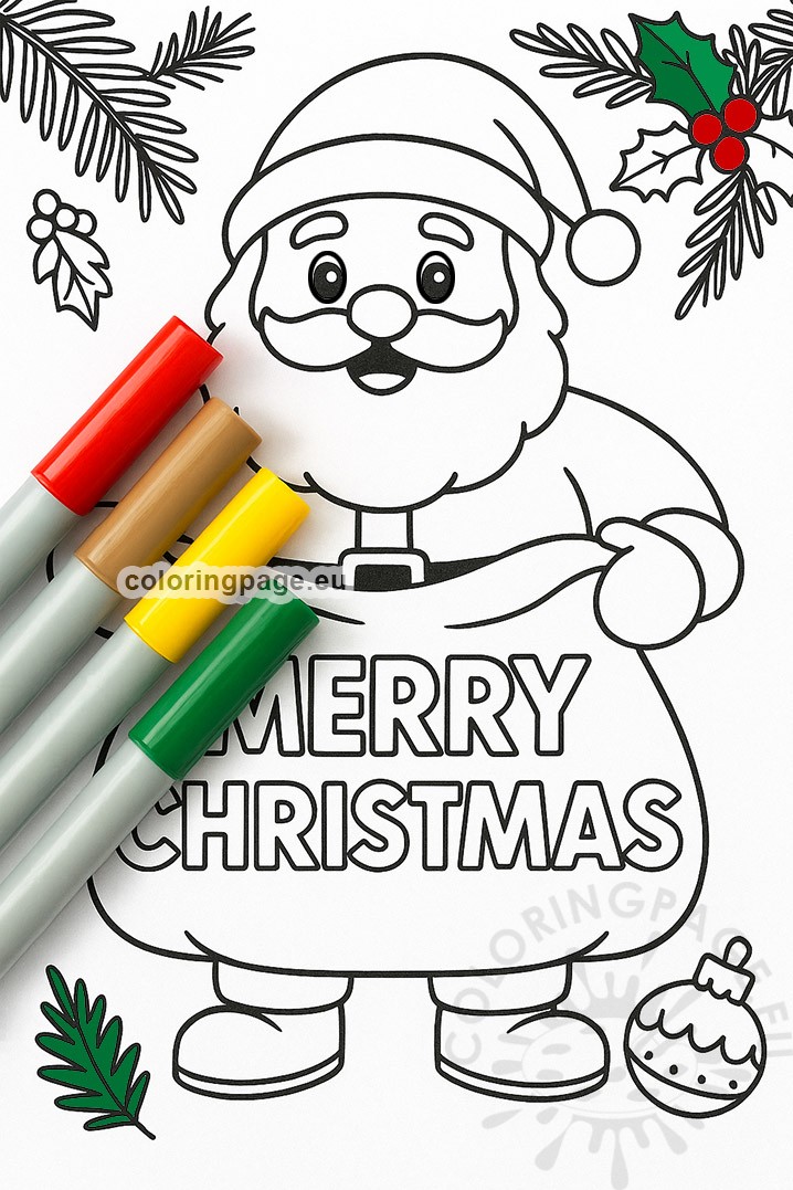 Santa printable for kids to color