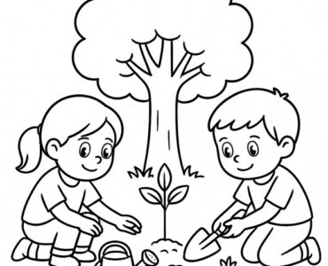 kids planting a tree