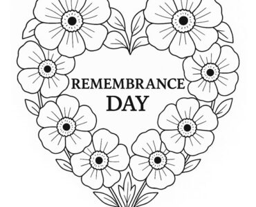 remembrance day poppy heart