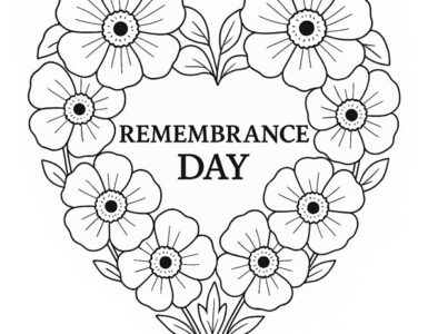 remembrance day poppy heart