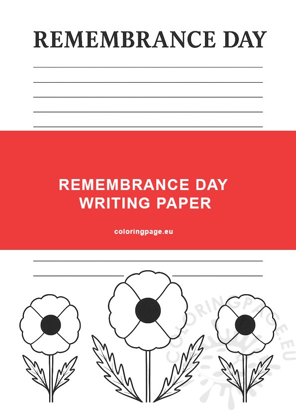 Remembrance Day writing paper 3 remembrance day writing paper template