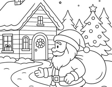 santa claus arriving at night