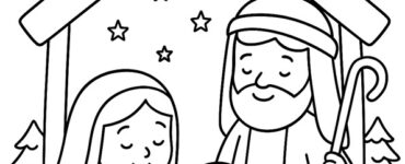 stylized nativity scene