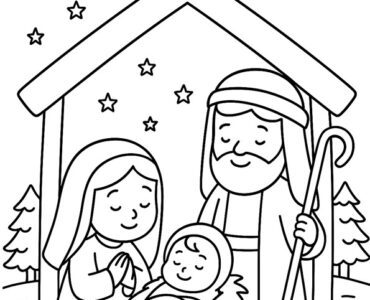 stylized nativity scene